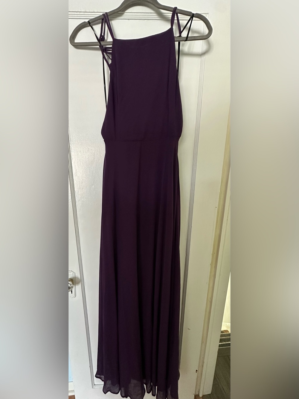 Lulu's Strappy Gown in Deep Plum